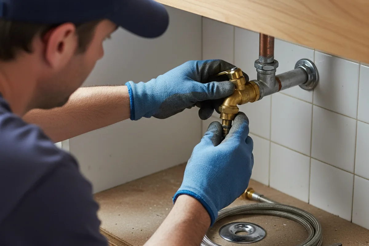 Shutoff valve and fitting work during Emergency Plumbing in Drift